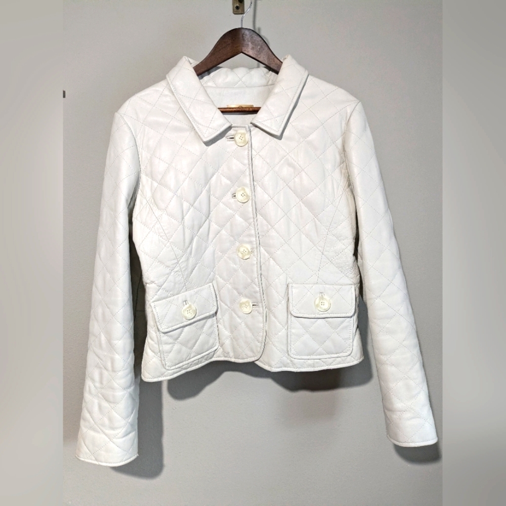 Wilsons Leather White Quilted Jacket - Picture 2 of 16